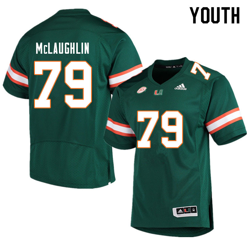 Youth #79 Michael McLaughlin Miami Hurricanes College Football Jerseys Sale-Green